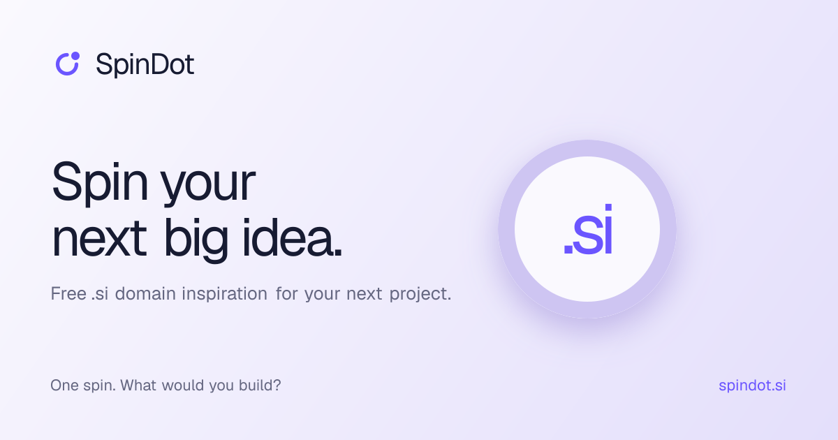 Free .si Domain Name Generator & Ideas | SpinDot